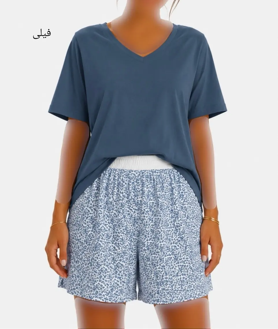 ست تیشرت و شلوارک نعنا